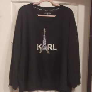 Karl Lagerfeld Paris Logo Black Sweatshirt
